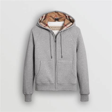 grey zip up hoodie burberry|burberry zip front hooded sweatshirt.